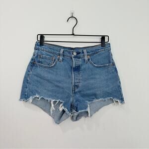 Levi's 501 Original Fit High Rise Jean Shorts Distressed size 28